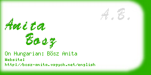 anita bosz business card